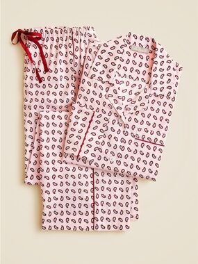 NWOT J Crew  Women’s Pink Paisley 2 PC Print Pajama Set Size L